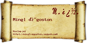 Mingl Ágoston névjegykártya